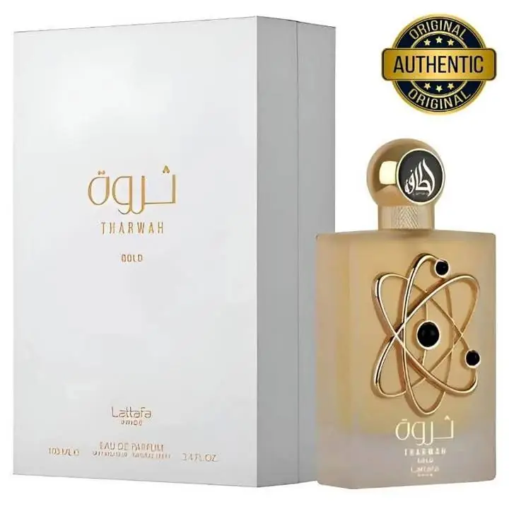 Perfume árabe para mujer Tharwah Gold, Lattafa Pride, Eau