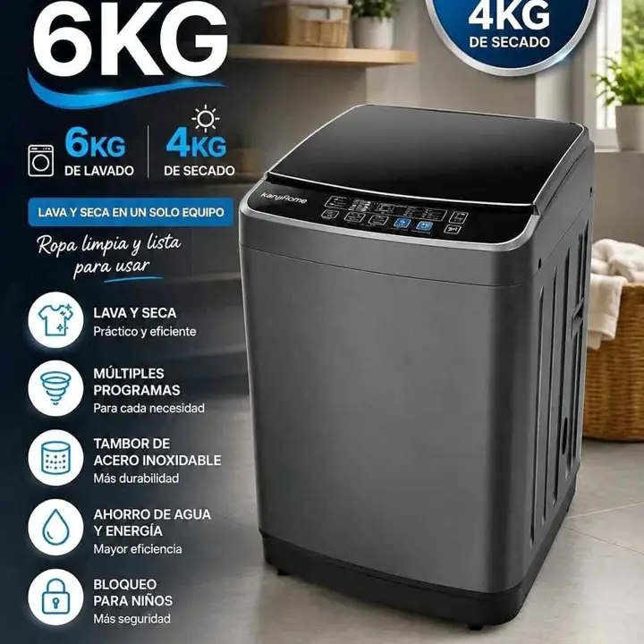 Lavasecarropas kanjihome carga superior 6KG