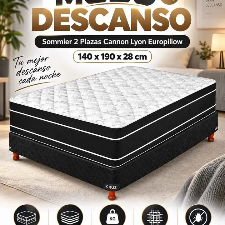 Sommier 2 Plazas Cannon Lyon Europillow