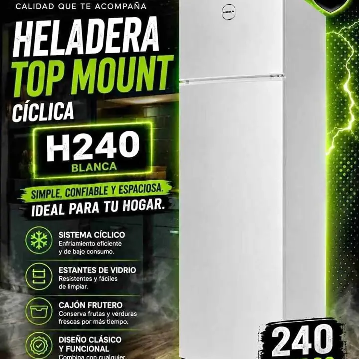 Heladera NEBA Top Mount Blanca H240