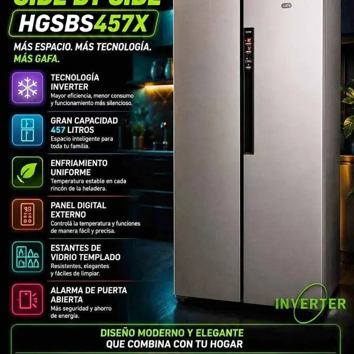 Heladera Gafa Side By Side 451LTR