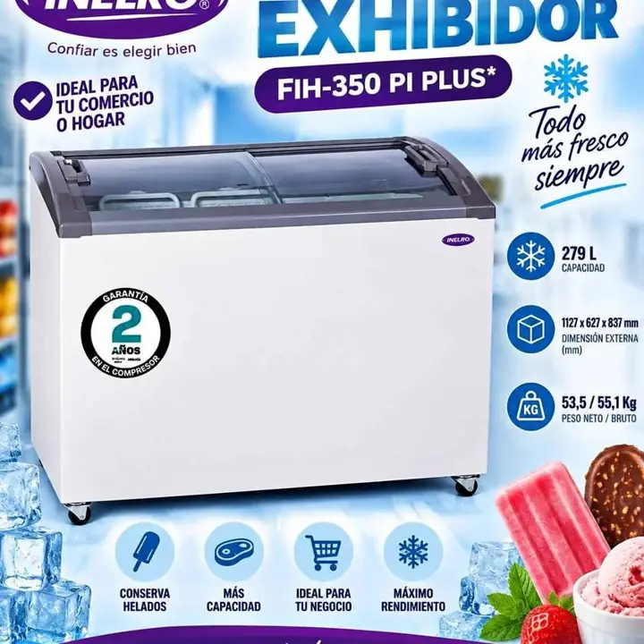 Freezer de Pozo inelro Exhibidor 279 L. FIH-350 pi plus