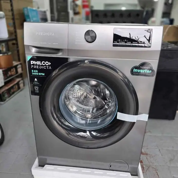 Lavarropas Philco 8KG predicta inverter 1400RPM silver