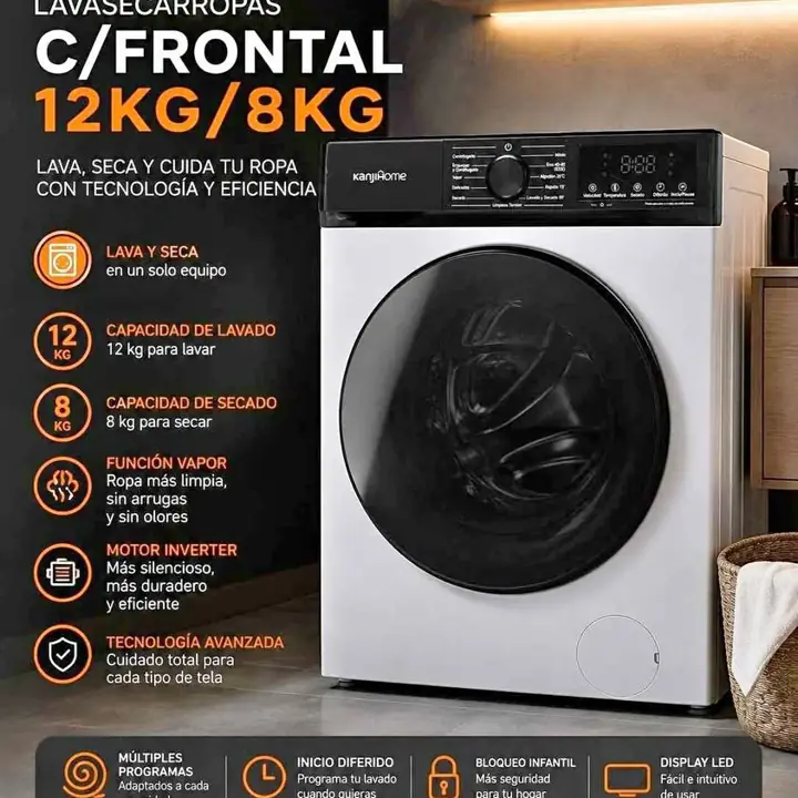 Lavasecarropas Kanjihome C/Frontal 12KG/8