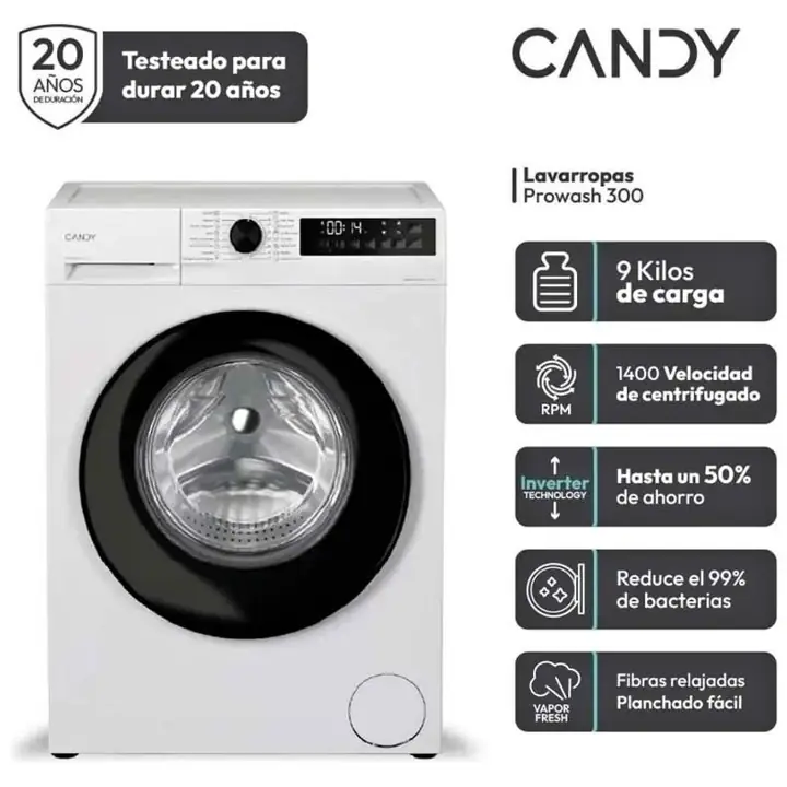 Lavarropas Candy 9KG