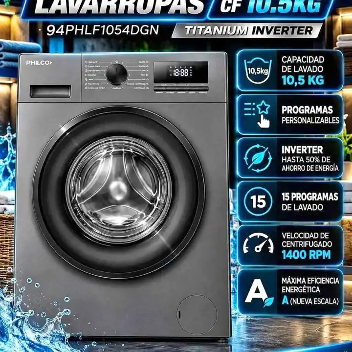 Lavarropas Philco 10.5 inverter