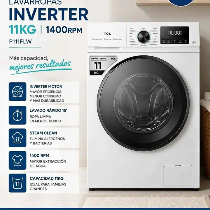 Lavarropas TCL inverter 11KG