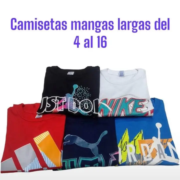Remeras manga larga de nene talle del 4 al 16