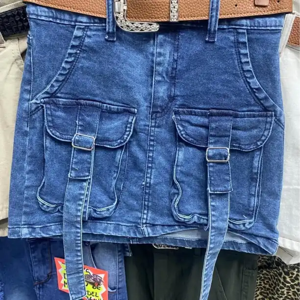Pollera jeans cargo