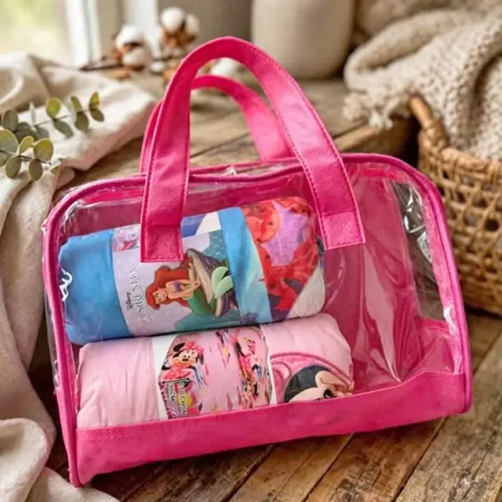 Combo infantil ajustables y funda + carterita sirenita y minnie