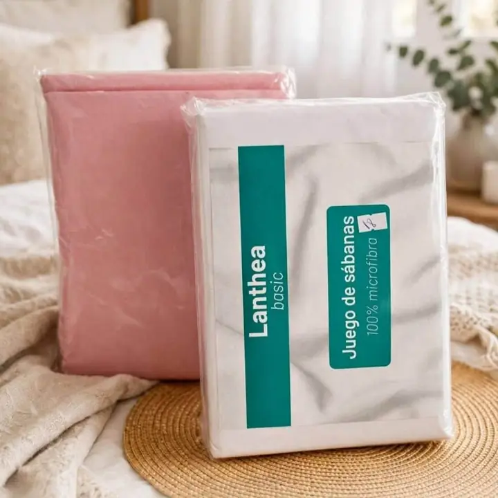 Juego de Sábanas Lanthea Basic 2 1/2 Plazas 100% Microfibra - Súper suave, no se arruga Colores