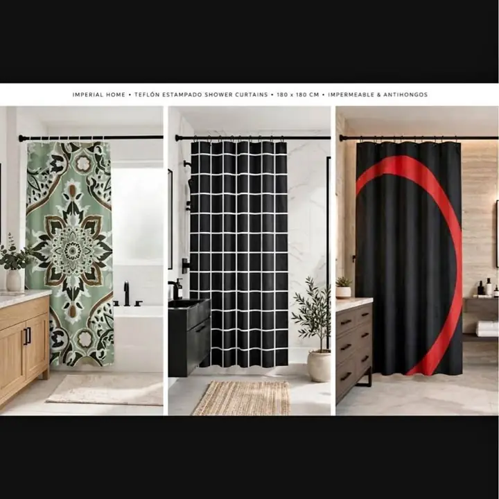 Cortinas de baño imperial home Teflón Estampado - 180 x 180 cm