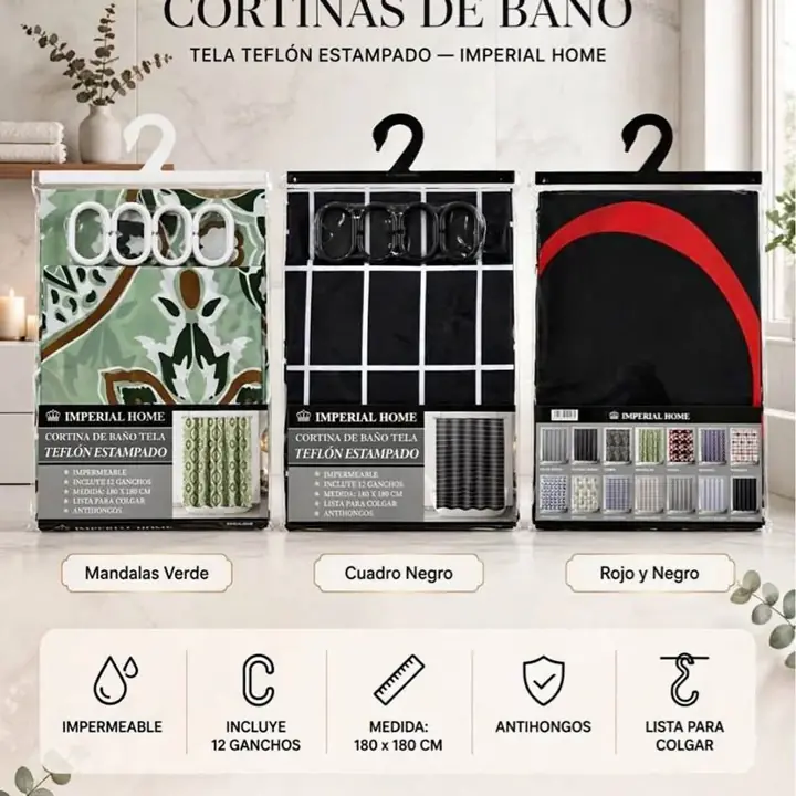 Cortinas de baño tela teflón - imperial home
