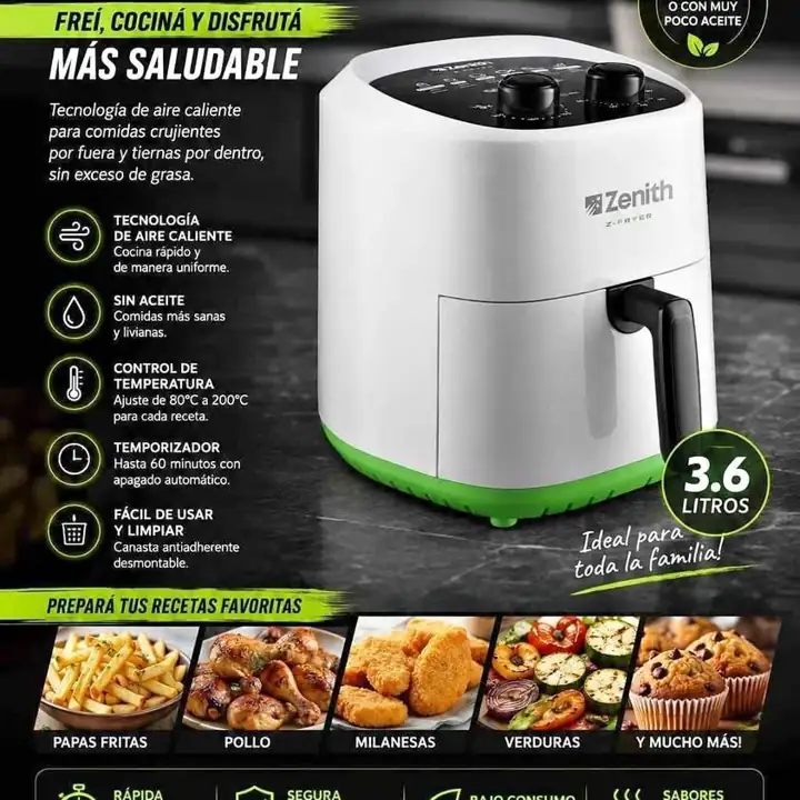 Freidora de aire Zenith 3.6Ltr