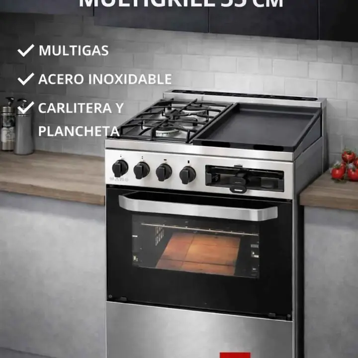 Cocina morelli saho kuma 55CM multigrill tapa vidrio