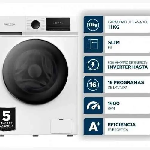 Lavarropa Philco 11k inverter BLANCO