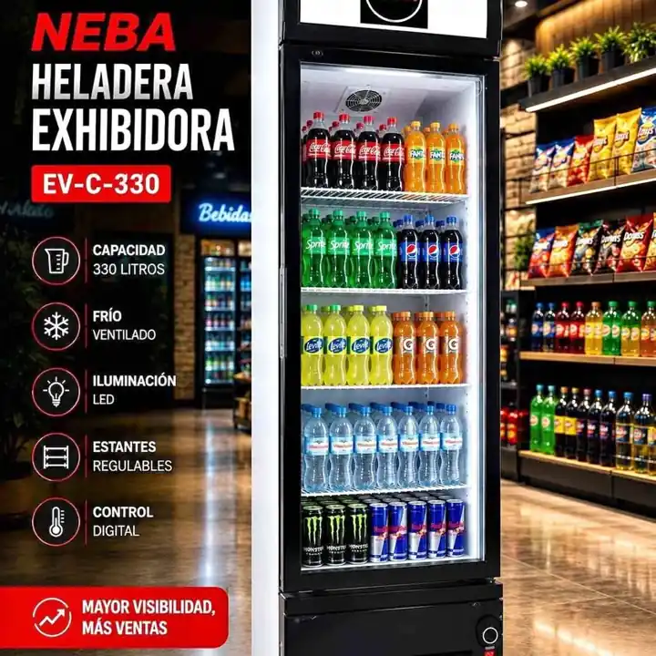 Heladera exhibidora 330L