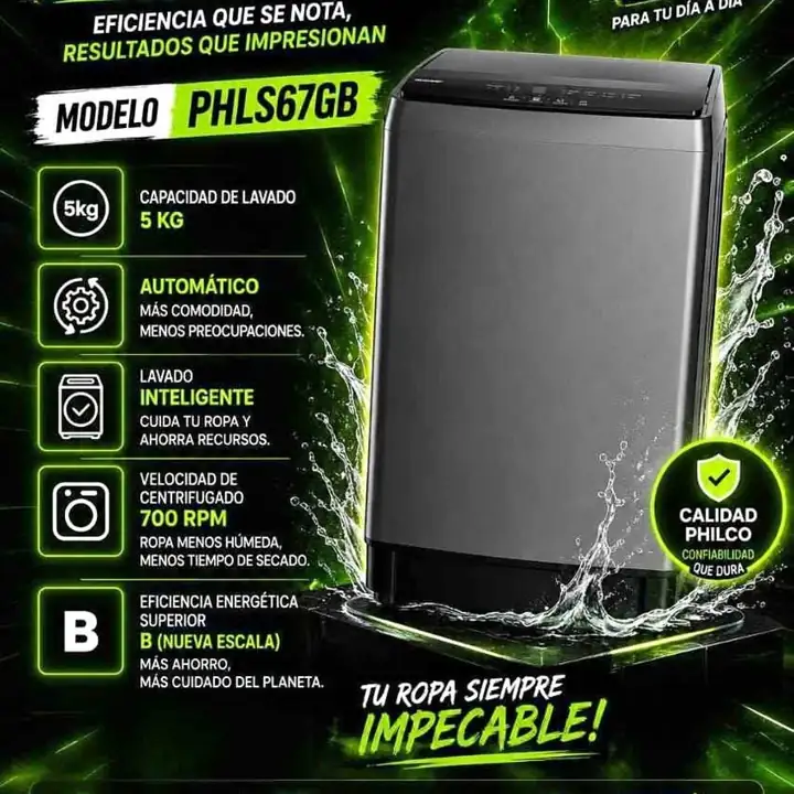 Lavarropas Philco 5.5K