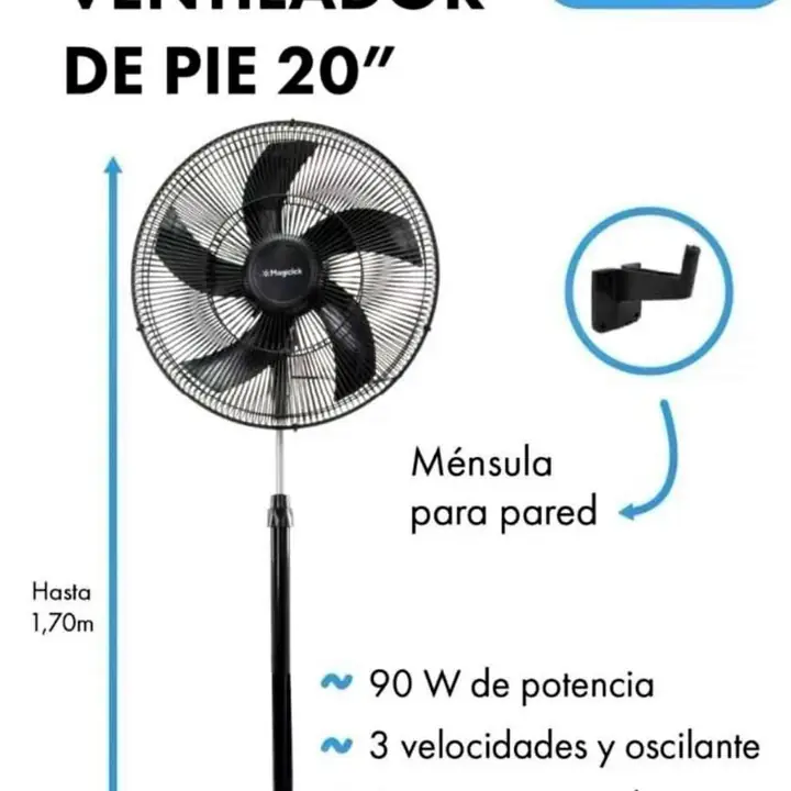 Ventilador Magiclick 20 pulgadas pie y pared 90w