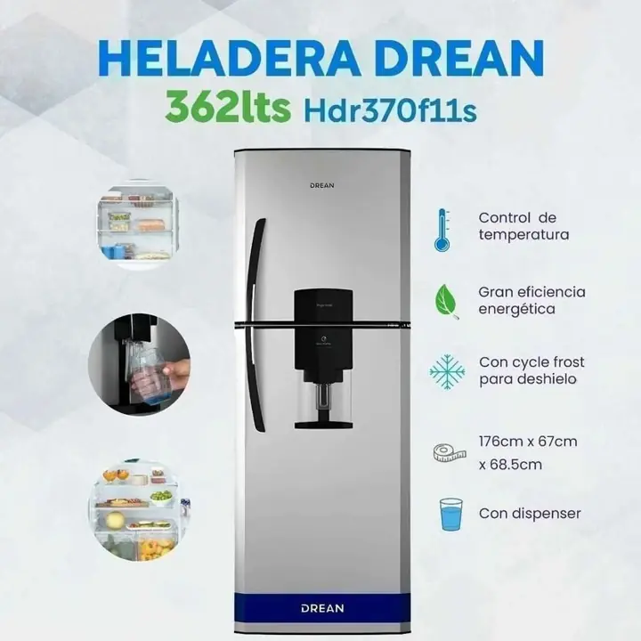 Heladera dream hdr 370 inox