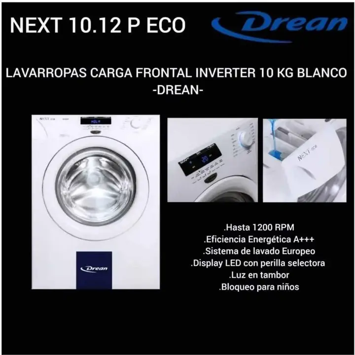 Lavarropas automático Drean next 10.12 carga frontal super oferta del día