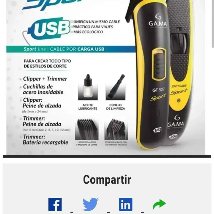 Cortadora de pelo gama + clipper