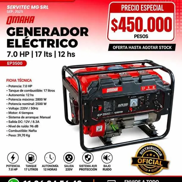 Generador+monofásico+3500+watts