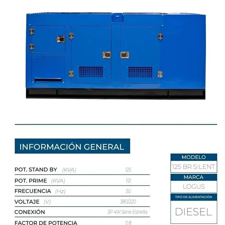 Generador industrial 125 kva diesel