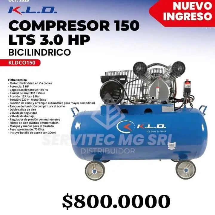 Compresor bicilíndrico 150 l