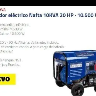 Generador de luz kLD 10 kva