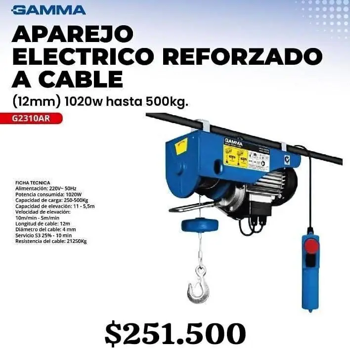 Aparejo eléctrico reforzado a cable