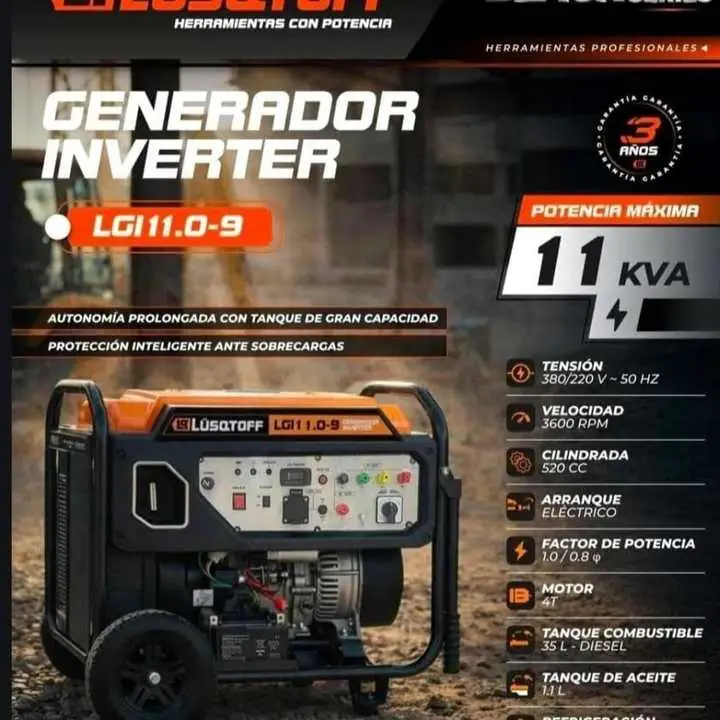 Generador 11,000 watts monofásico diesel