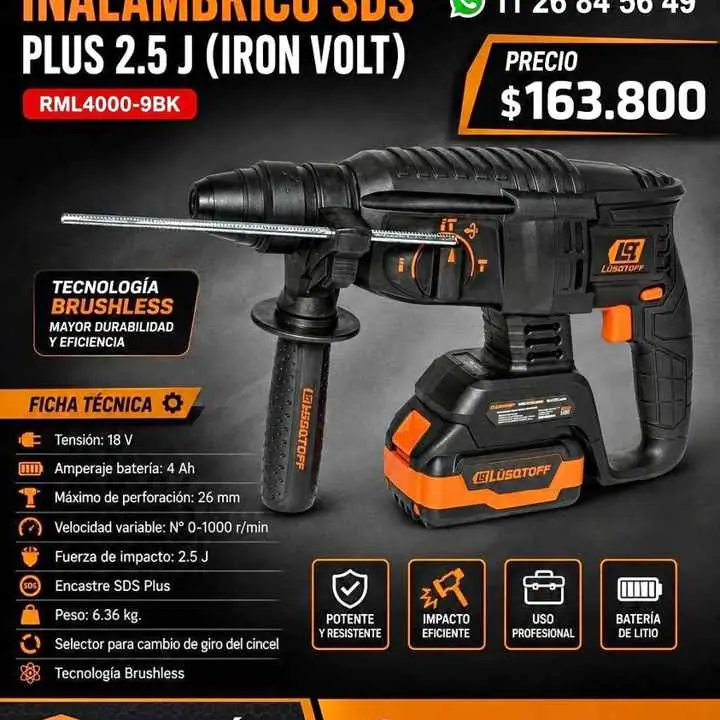 Rotomartillo inalámbrico lusqtoff black