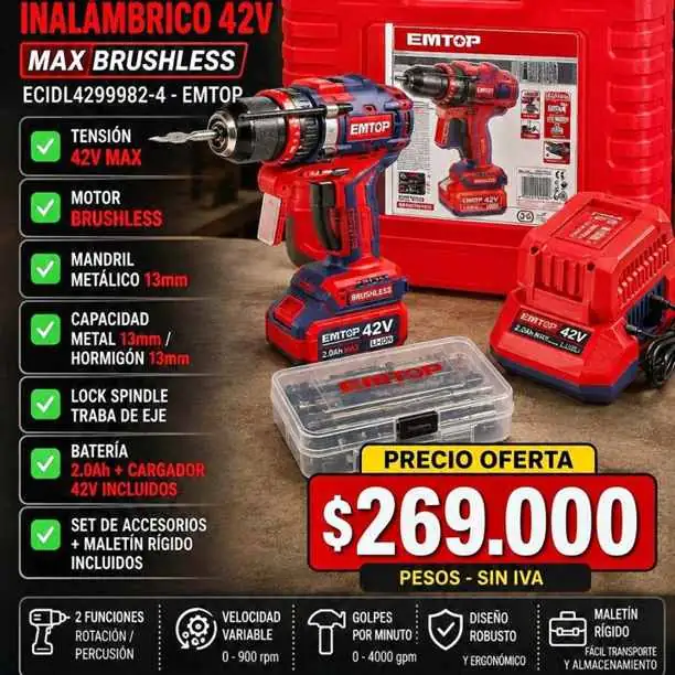 Taladro percuto de la batería