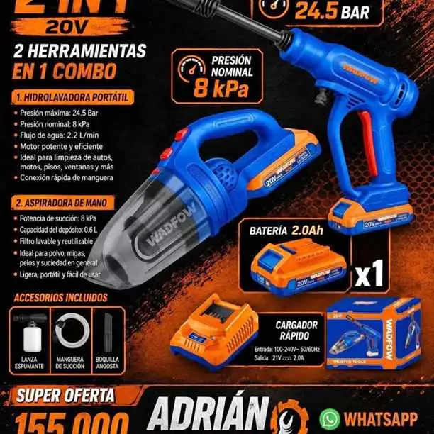 Hidrolavadora+y+aspiradora+batería