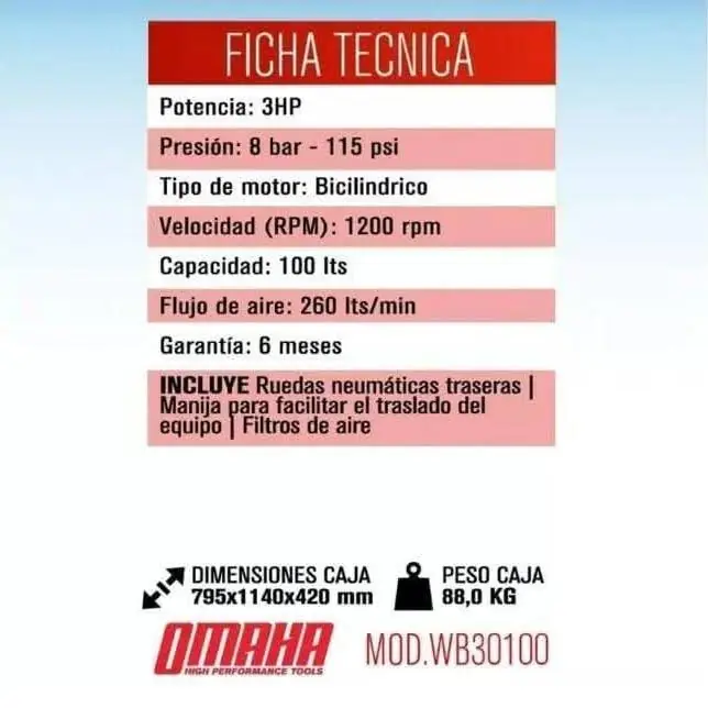 Compresor bicilíndrico correa 100