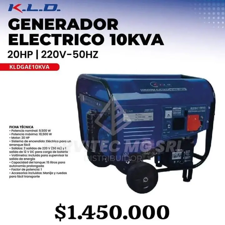 Generador monofásico 10,000 w