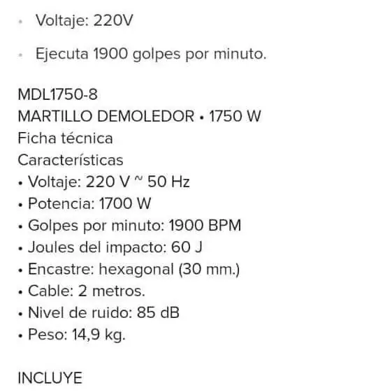 Demoledor lusqtoff 60 jouls