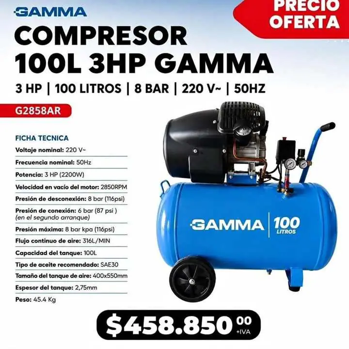 Compresor 100 litros gamma