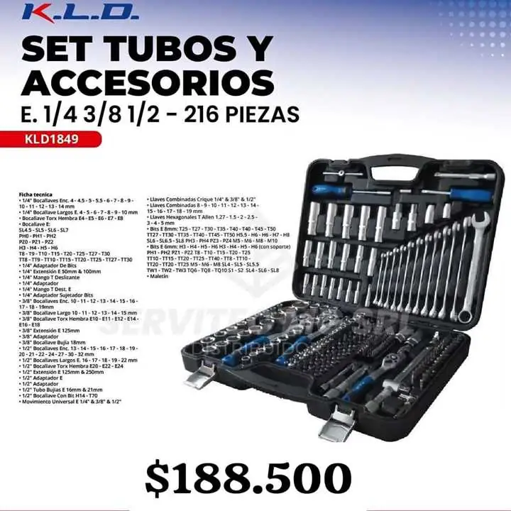 Set de tubos y accesorios kld