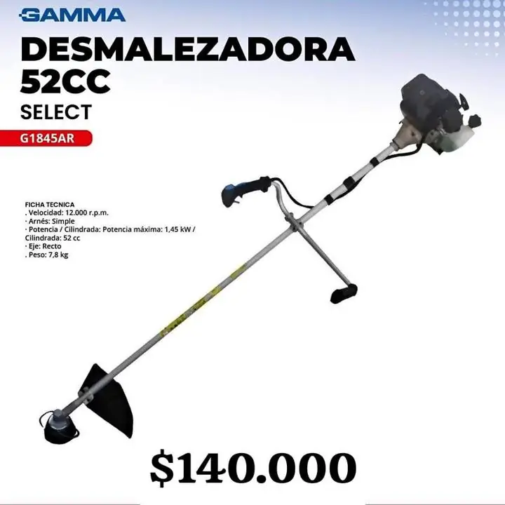Desmalezadora gamma select 52cc