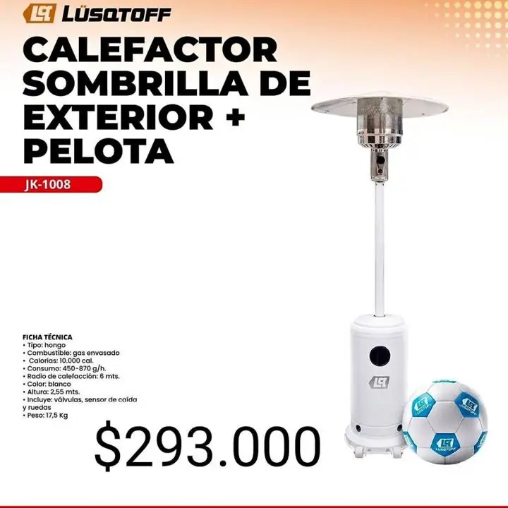 Hongo calefactor con pelota de regalo
