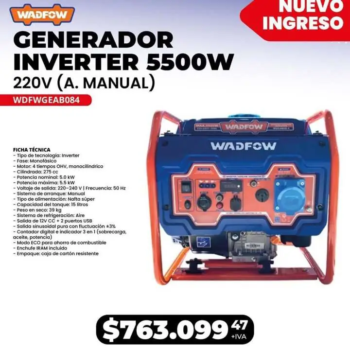 Generador monofásico 55000 watts