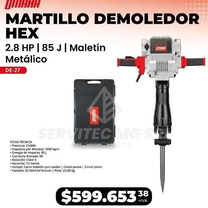 Martillo demoledor 85 jouls