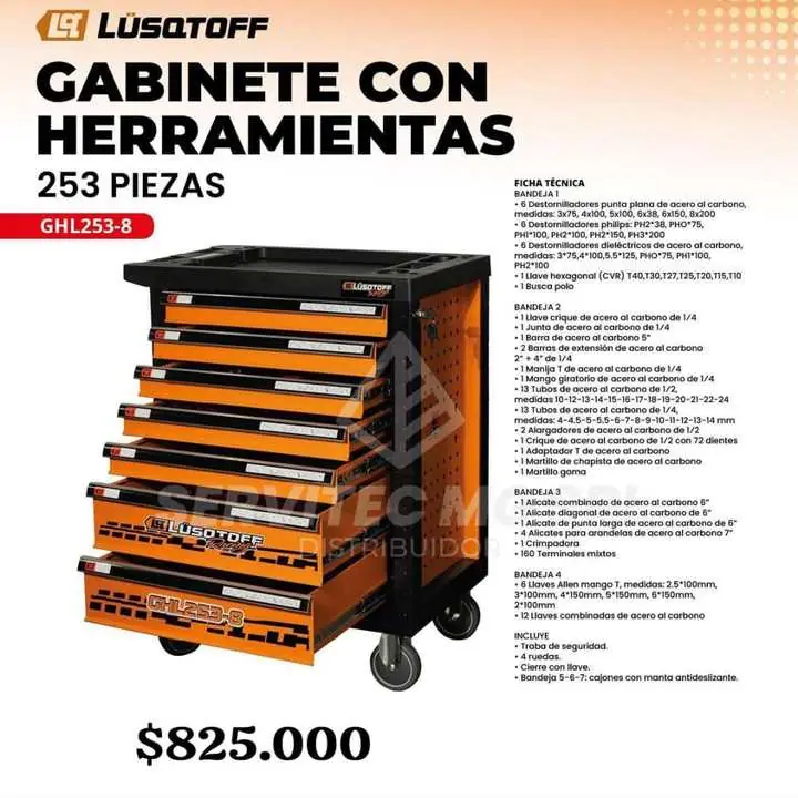 Gabinete lusqtoff con herramientas