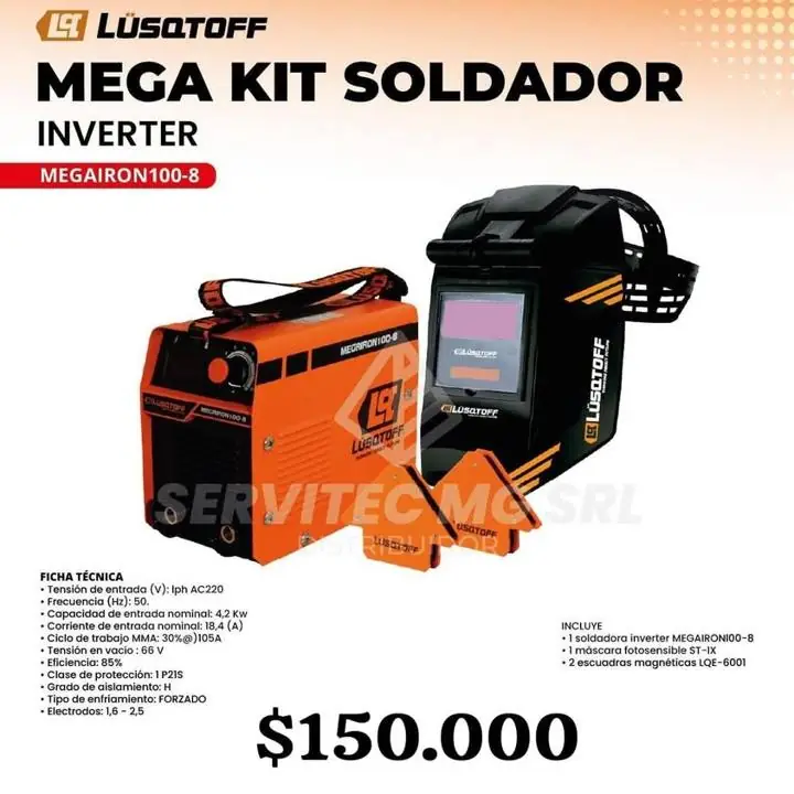 Soldadora inverter iron 100 con kit