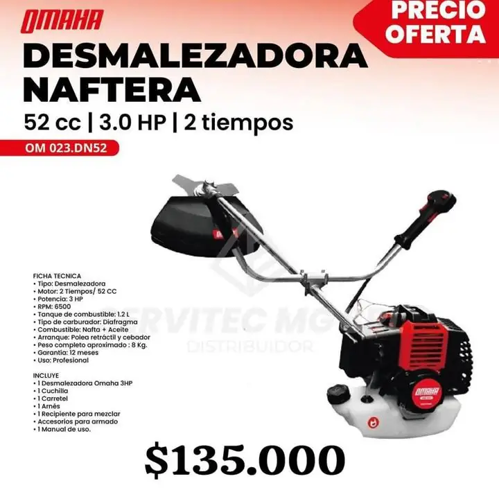 Desmalezadora 52cc 3 HP