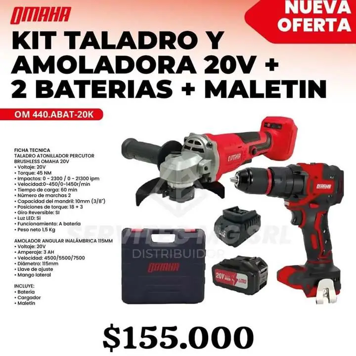 Taladro inalámbrico con amoladora
