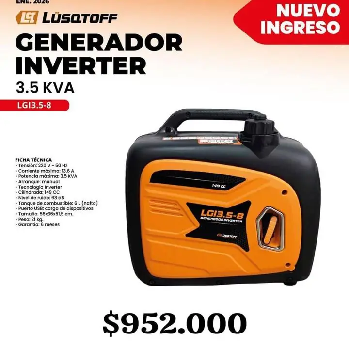 Generador monofásico 3500 watts