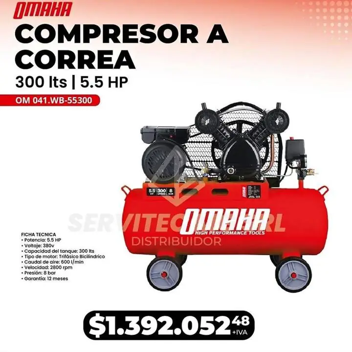 Compresor 300 litros trifásico